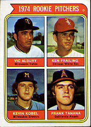 1974 Topps Baseball Cards      605     Vic Albury/Ken Frailing/Kevin Kobel/Frank Tanana RC